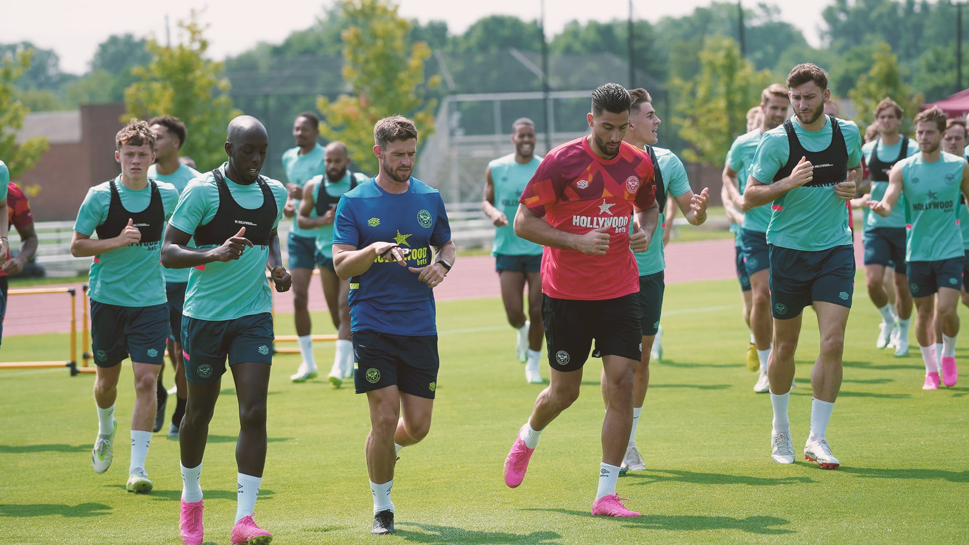 Head of athletic performance Chris Haslam puts the players through their paces